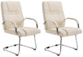 2-delige set Zwervende Stoelen - Moderne Design - Hoge Belastbaarheid 180kg - Polyester Stof Kleur crème