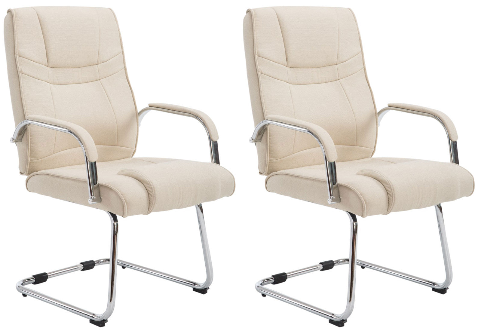2-delige set Zwervende Stoelen - Moderne Design - Hoge Belastbaarheid 180kg - Polyester Stof Kleur crème