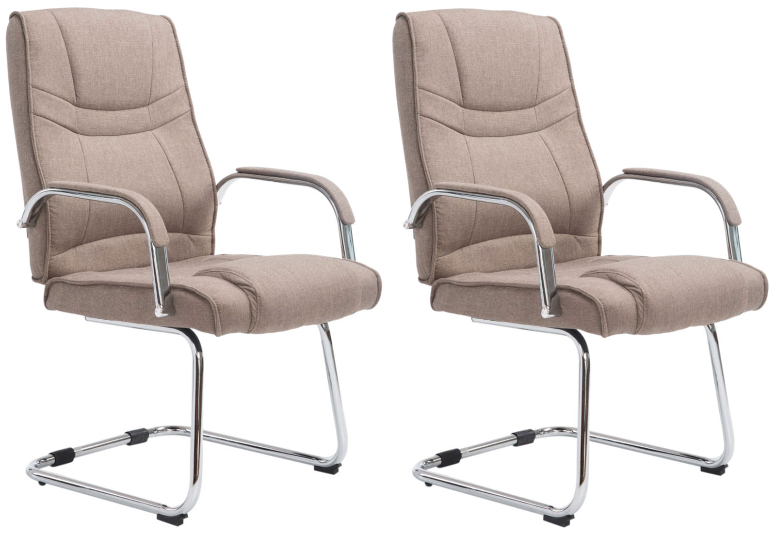 2-delige set Zwervende Stoelen - Moderne Design - Hoge Belastbaarheid 180kg - Polyester Stof Kleur taupe