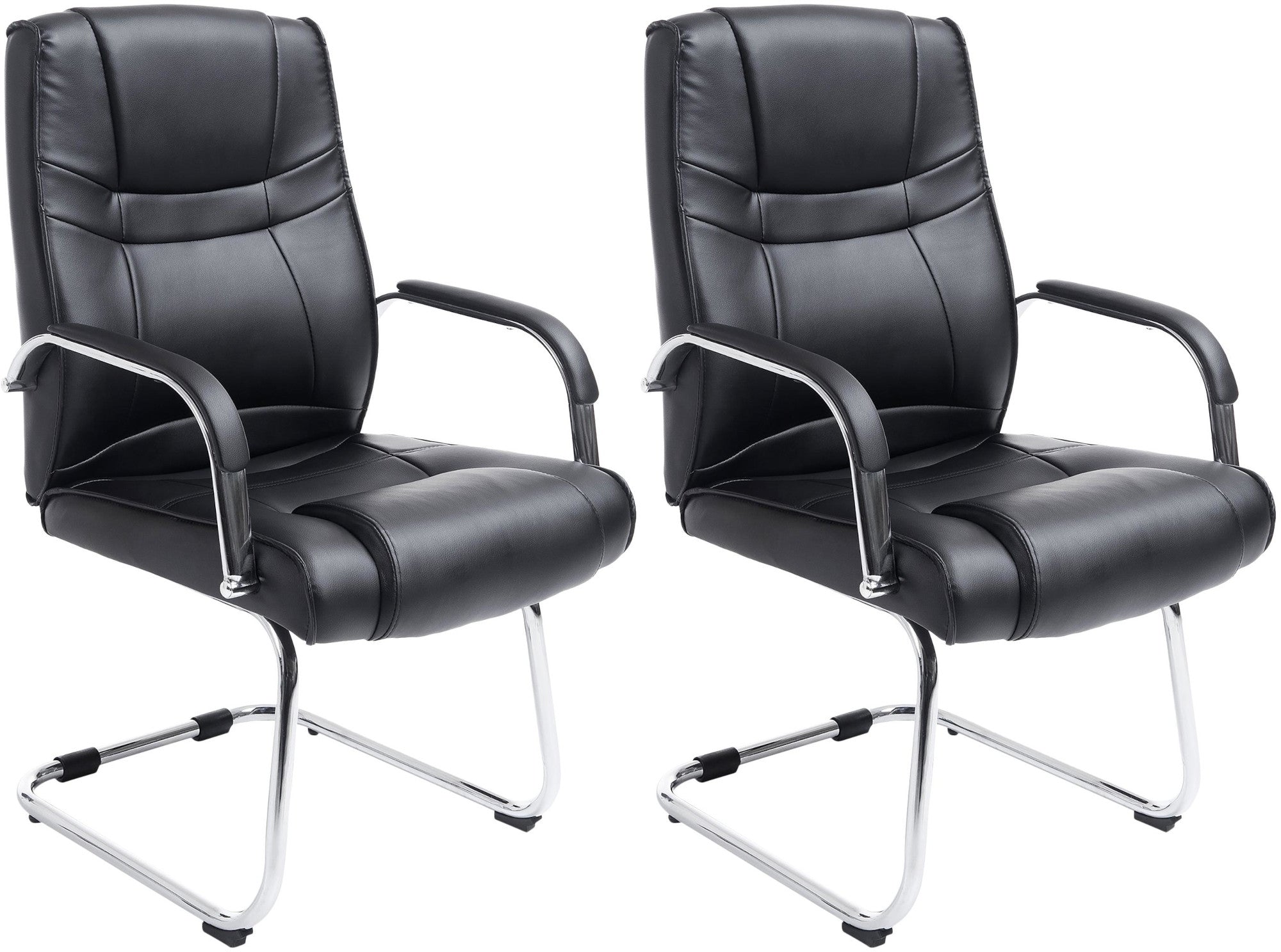 2-delige set XXl-sledestoelen - Kunstlederen Bekleding - Hoog Zitcomfort en Duurzaam Ontwerp Kleur zwart