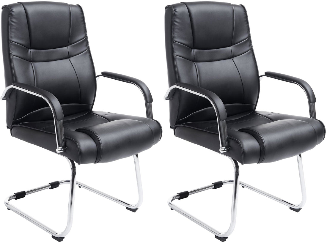 2-delige set XXl-sledestoelen - Kunstlederen Bekleding - Hoog Zitcomfort en Duurzaam Ontwerp Kleur zwart