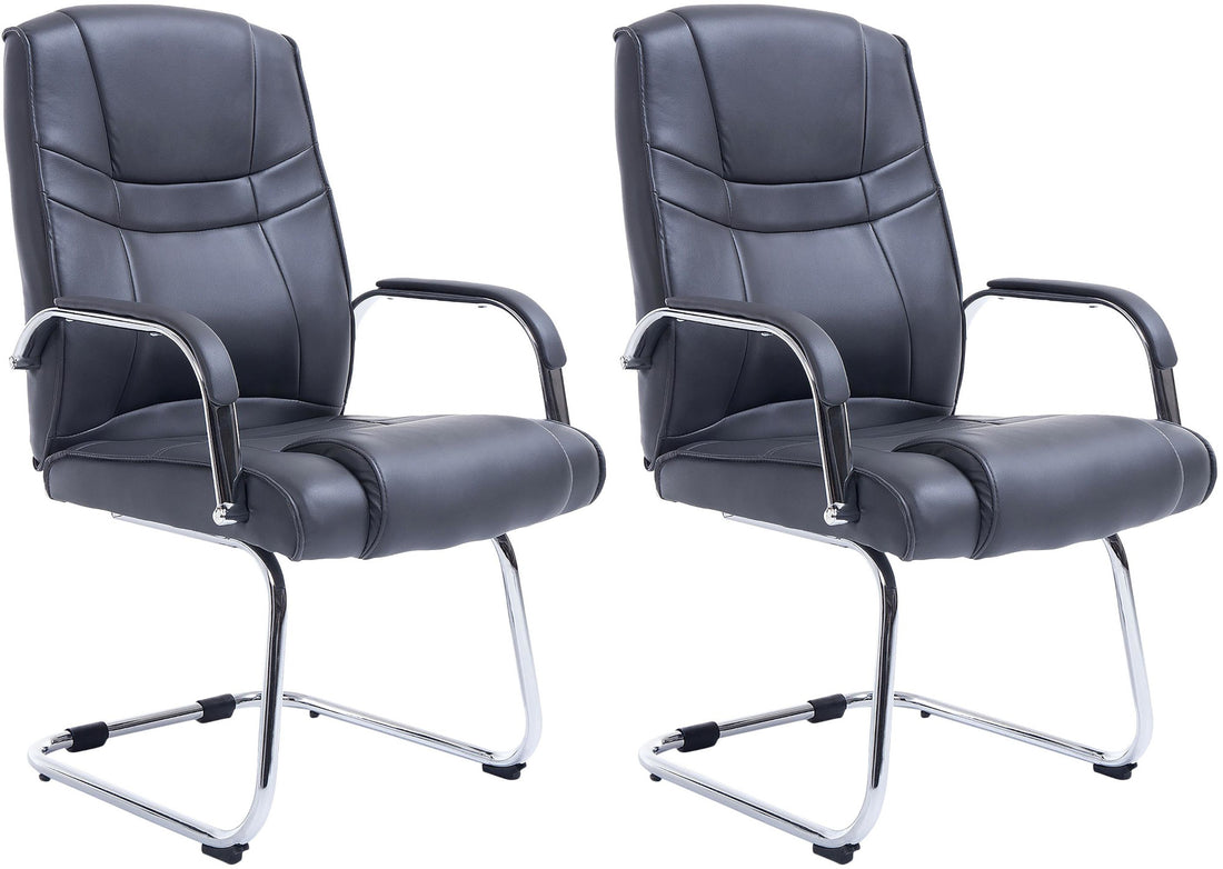 2-delige set XXl-sledestoelen - Kunstlederen Bekleding - Hoog Zitcomfort en Duurzaam Ontwerp Kleur zwart