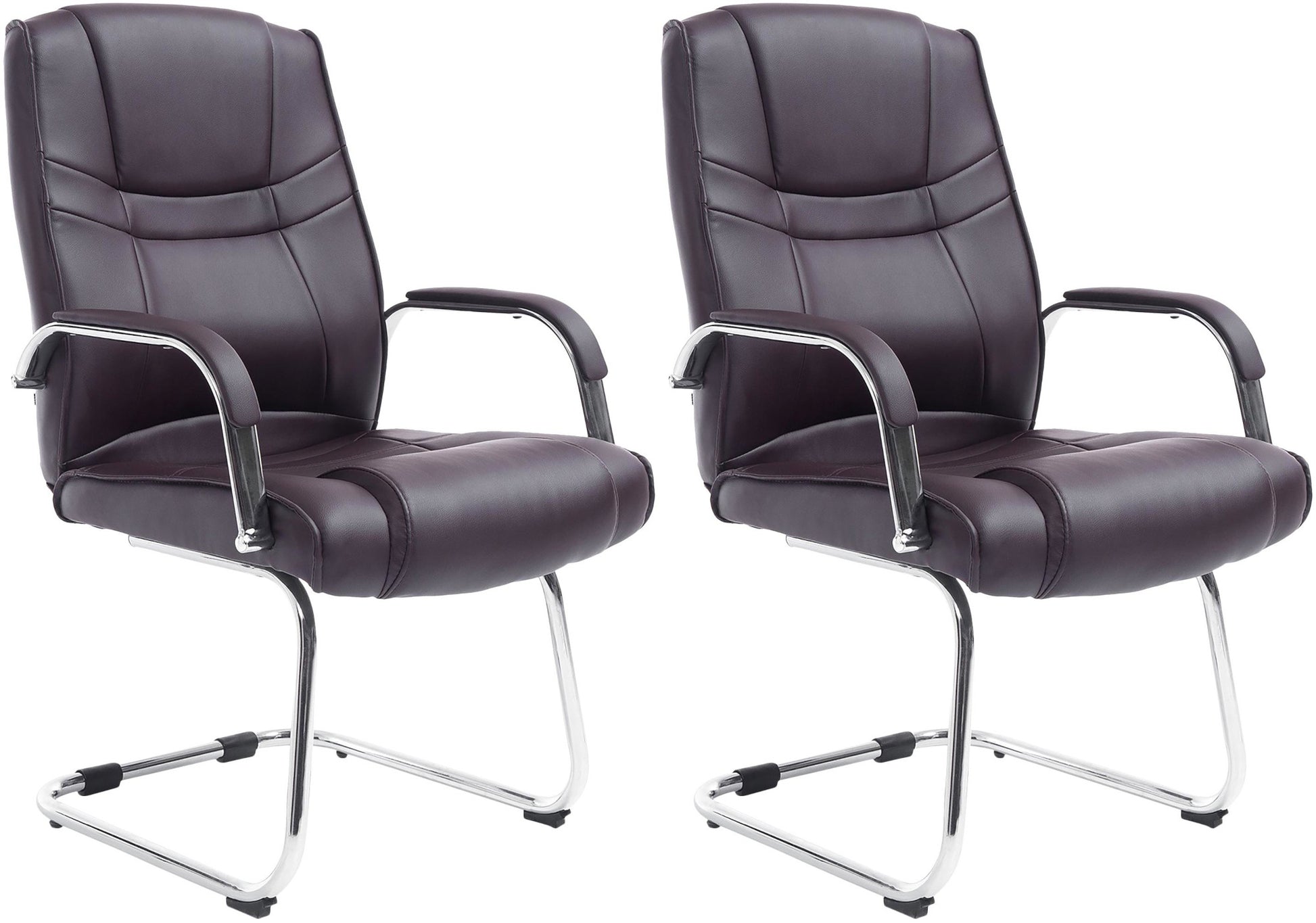 2-delige set XXl-sledestoelen - Kunstlederen Bekleding - Hoog Zitcomfort en Duurzaam Ontwerp Kleur bruin