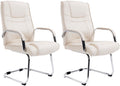2-delige set XXl-sledestoelen - Kunstlederen Bekleding - Hoog Zitcomfort en Duurzaam Ontwerp Kleur crème