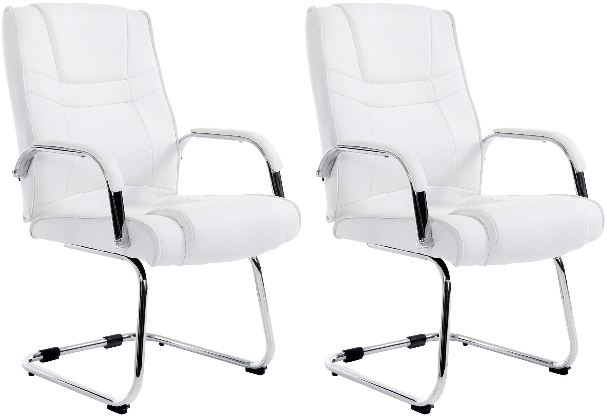 Set van 2 Eetkamerstoelen - Cantilever Stoelen - Max. Belastbaarheid 180 kg Kleur wit