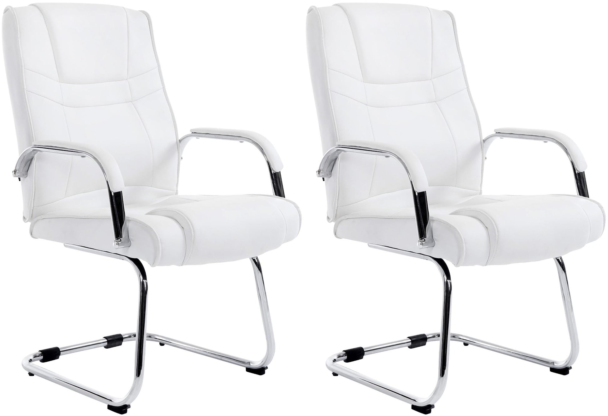 Set van 2 Eetkamerstoelen - Cantilever Stoelen - Max. Belastbaarheid 180 kg Kleur wit