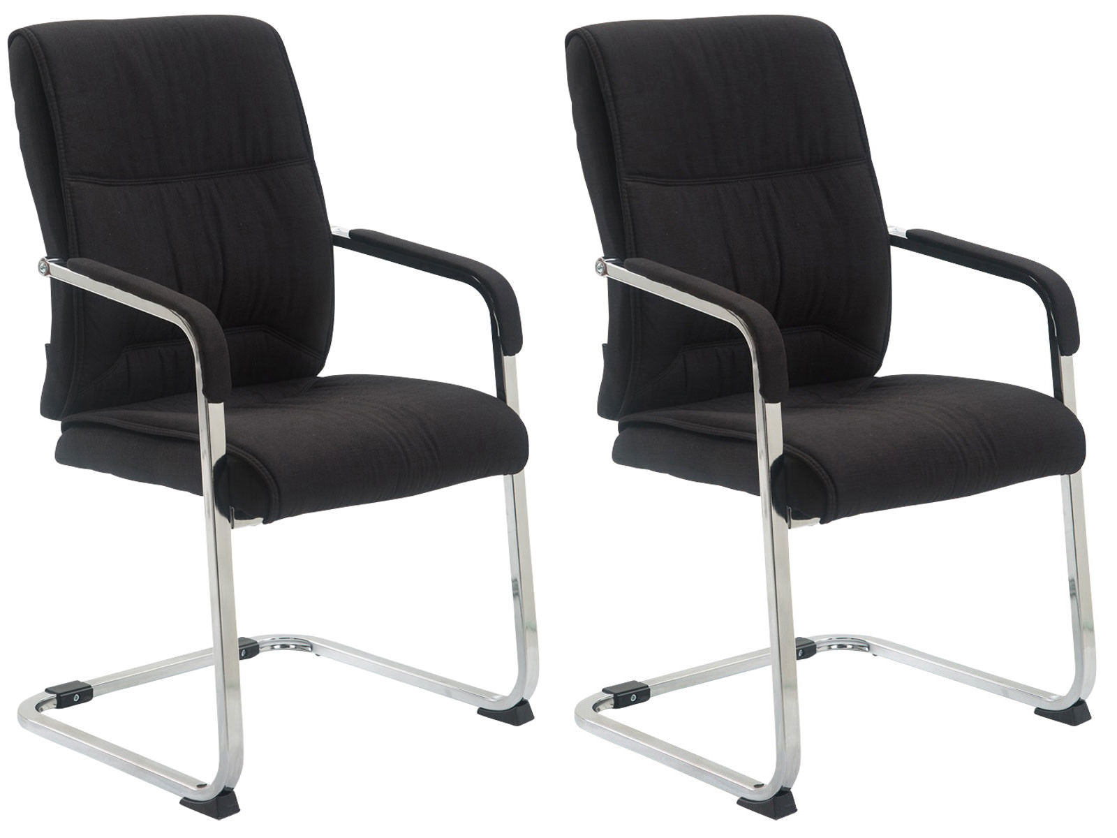 2-delige set Schommelstoelen - Relaxstoelen - Hoog zitcomfort Kleur zwart