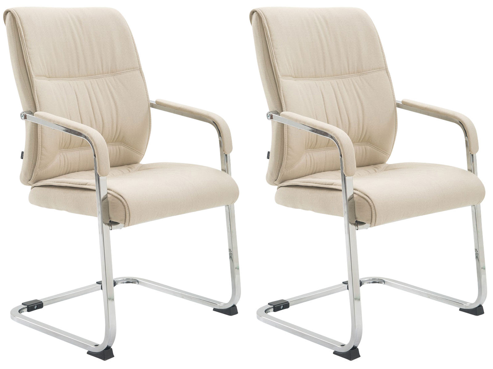 2-delige set Schommelstoelen - Relaxstoelen - Hoog zitcomfort Kleur crème