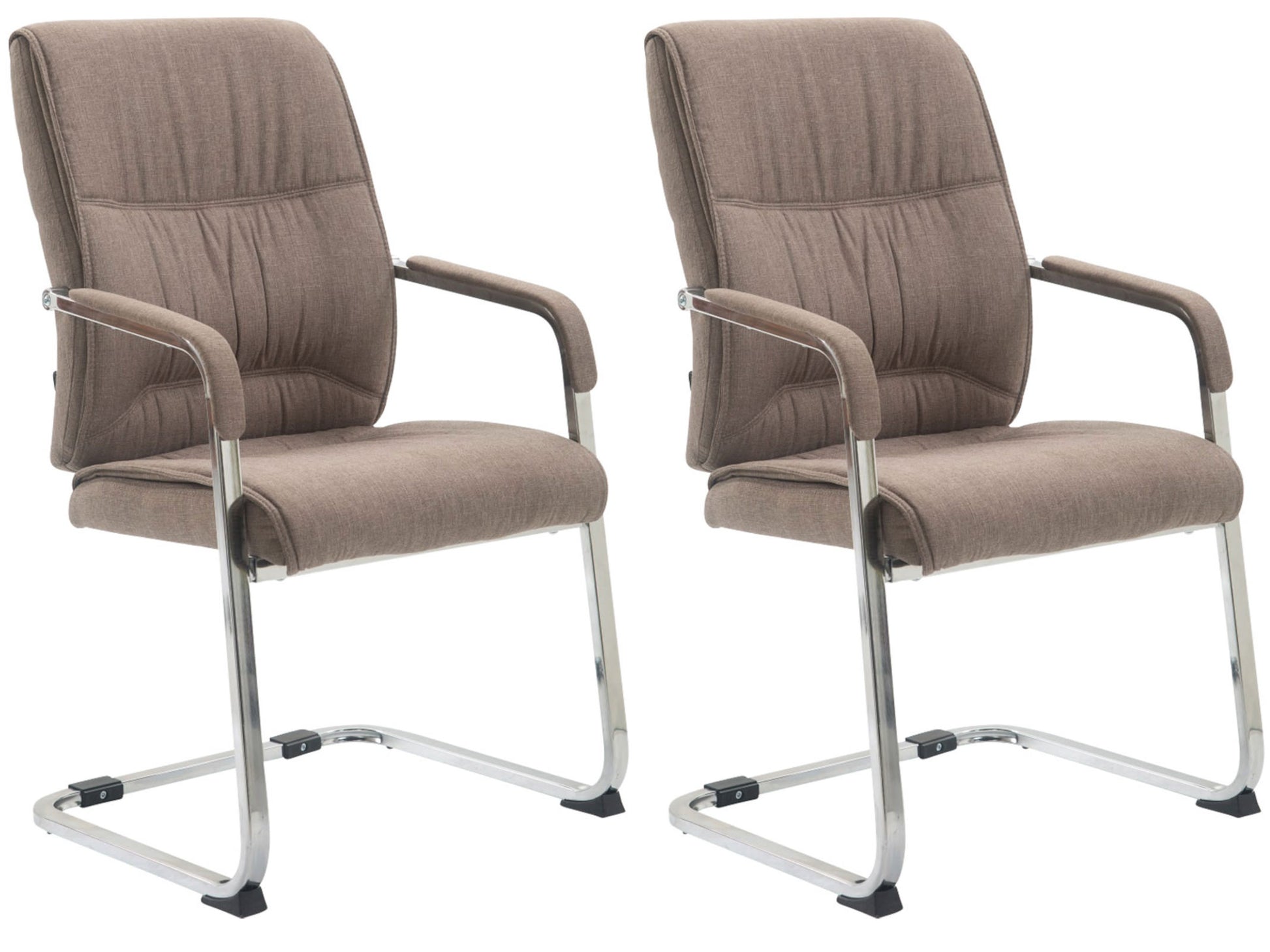 2-delige set Schommelstoelen - Relaxstoelen - Hoog zitcomfort Kleur taupe