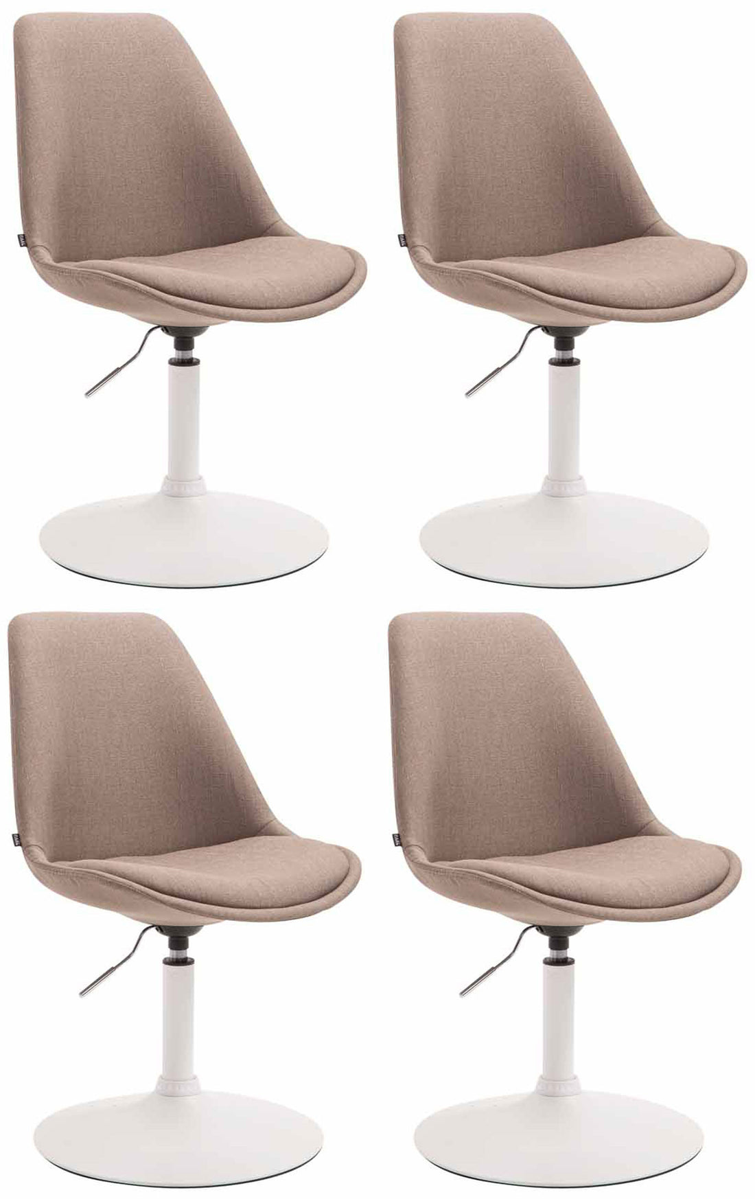 4-delige set Eetkamerstoelen - Keukenstoelen - Modern ontwerp, comfort zitten Kleur taupe Onderstel Kleur wit