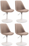 4-delige set Eetkamerstoelen - Keukenstoelen - Modern ontwerp, comfort zitten Kleur taupe Onderstel Kleur wit