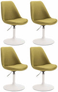 4-delige set Eetkamerstoelen - Keukenstoelen - Modern ontwerp, comfort zitten Kleur groen Onderstel Kleur wit