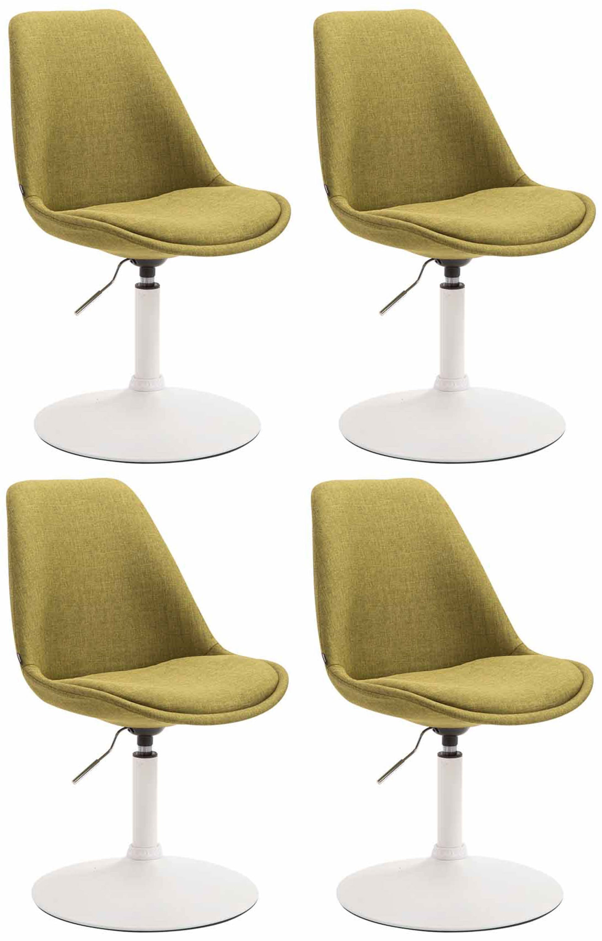 4-delige set Eetkamerstoelen - Keukenstoelen - Modern ontwerp, comfort zitten Kleur groen Onderstel Kleur wit