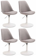 4-delige set Eetkamerstoelen - Keukenstoelen - Modern ontwerp, comfort zitten Kleur grijs Onderstel Kleur wit