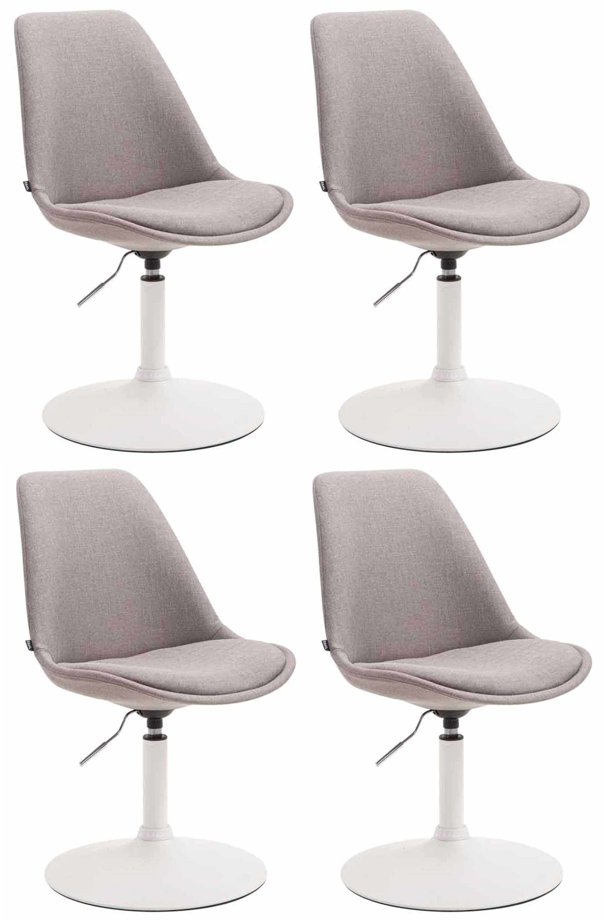 4-delige set Eetkamerstoelen - Keukenstoelen - Modern ontwerp, comfort zitten Kleur grijs Onderstel Kleur wit