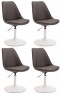 4-delige set Eetkamerstoelen - Keukenstoelen - Modern ontwerp, comfort zitten Kleur donkergrijs Onderstel Kleur wit