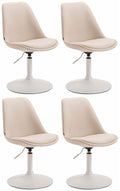 4-delige set Eetkamerstoelen - Keukenstoelen - Modern ontwerp, comfort zitten Kleur crème Onderstel Kleur wit