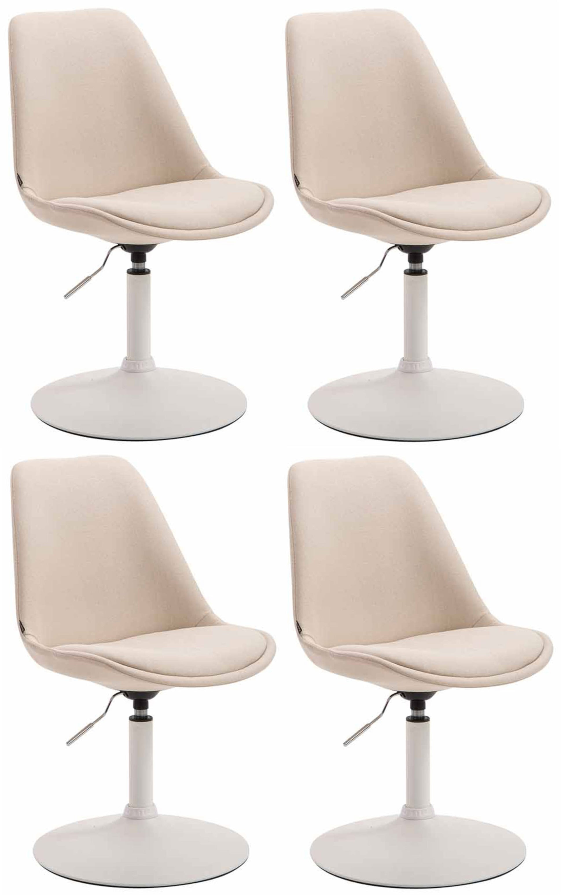 4-delige set Eetkamerstoelen - Keukenstoelen - Modern ontwerp, comfort zitten Kleur crème Onderstel Kleur wit