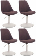 4-delige set Eetkamerstoelen - Keukenstoelen - Modern ontwerp, comfort zitten Kleur bruin Onderstel Kleur wit