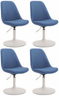 4-delige set Eetkamerstoelen - Keukenstoelen - Modern ontwerp, comfort zitten Kleur blauw Onderstel Kleur wit