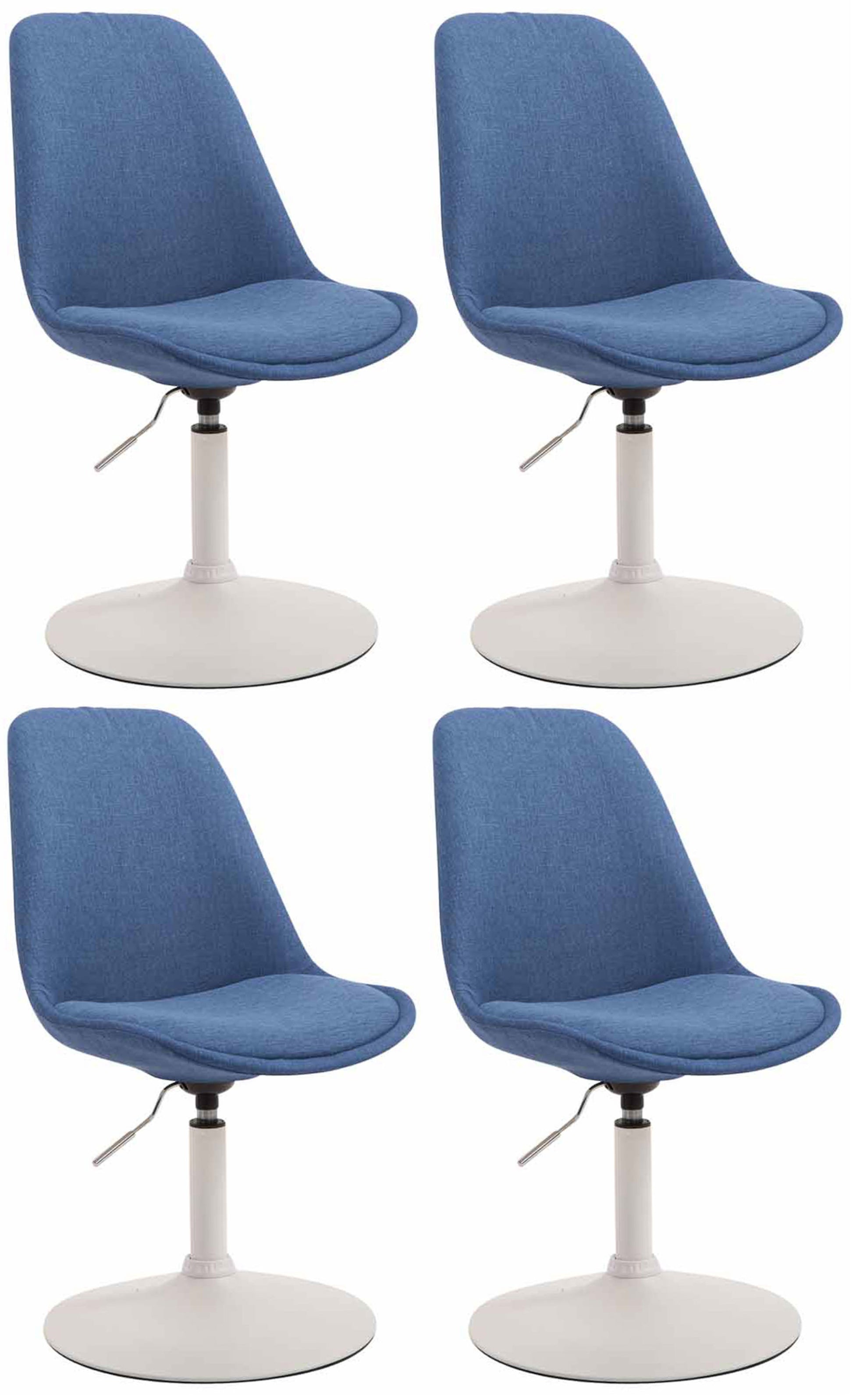 4-delige set Eetkamerstoelen - Keukenstoelen - Modern ontwerp, comfort zitten Kleur blauw Onderstel Kleur wit