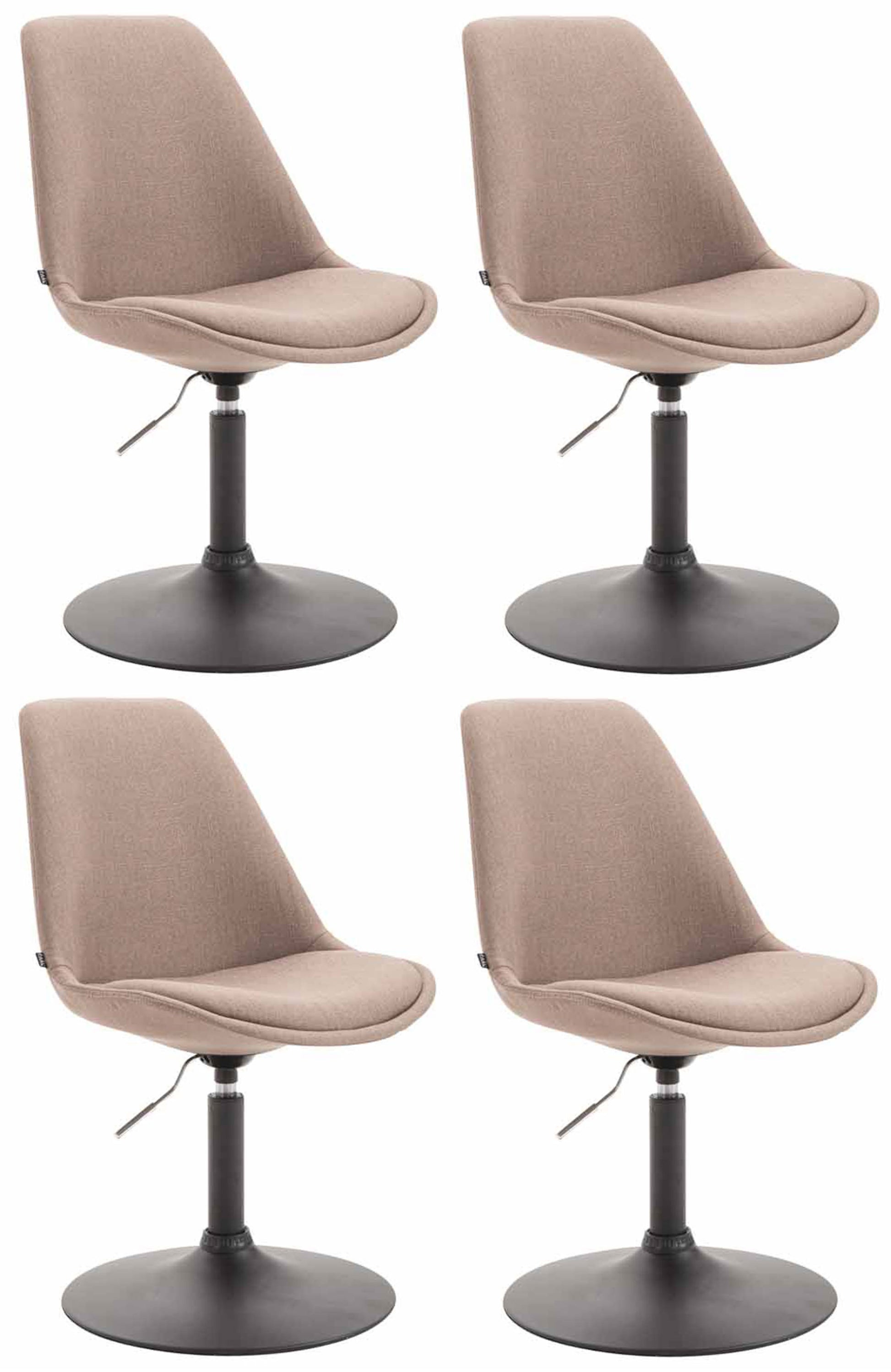 4-delige set Eetkamerstoelen - Keukenstoelen - Modern ontwerp, comfort zitten Kleur taupe Onderstel Kleur zwart