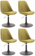 4-delige set Eetkamerstoelen - Keukenstoelen - Modern ontwerp, comfort zitten Kleur groen Onderstel Kleur zwart