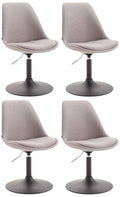 4-delige set Eetkamerstoelen - Keukenstoelen - Modern ontwerp, comfort zitten Kleur grijs Onderstel Kleur zwart