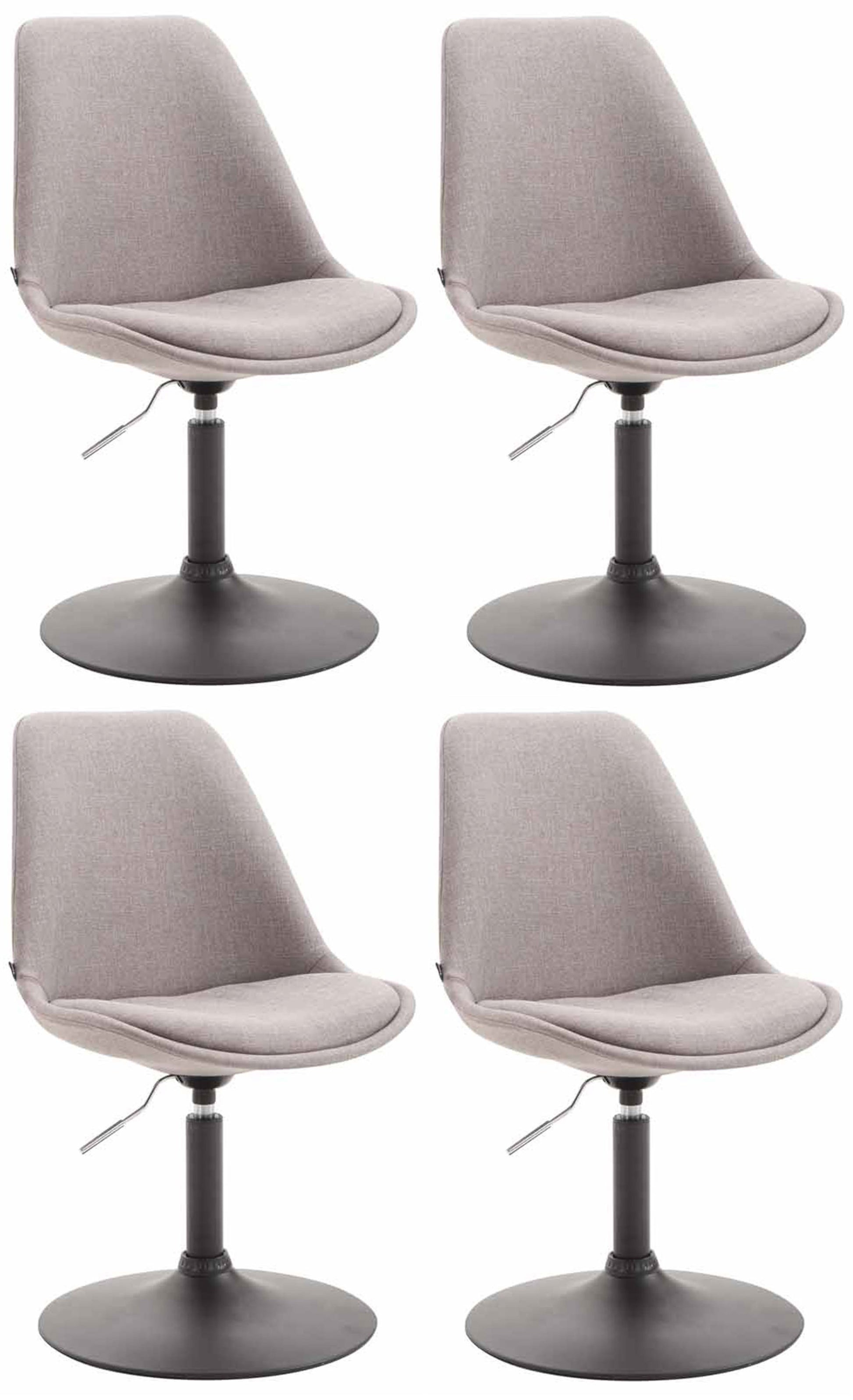 4-delige set Eetkamerstoelen - Keukenstoelen - Modern ontwerp, comfort zitten Kleur grijs Onderstel Kleur zwart