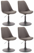 4-delige set Eetkamerstoelen - Keukenstoelen - Modern ontwerp, comfort zitten Kleur donkergrijs Onderstel Kleur zwart