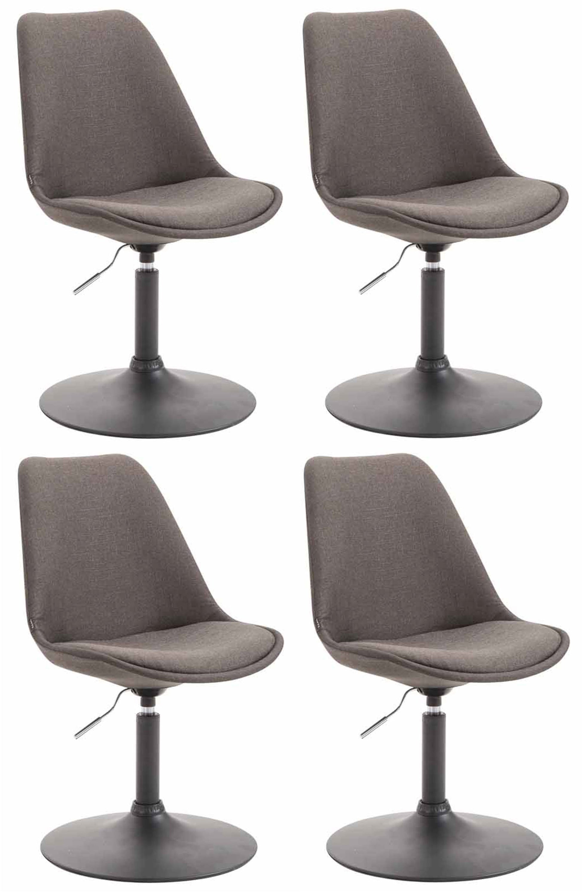 4-delige set Eetkamerstoelen - Keukenstoelen - Modern ontwerp, comfort zitten Kleur donkergrijs Onderstel Kleur zwart