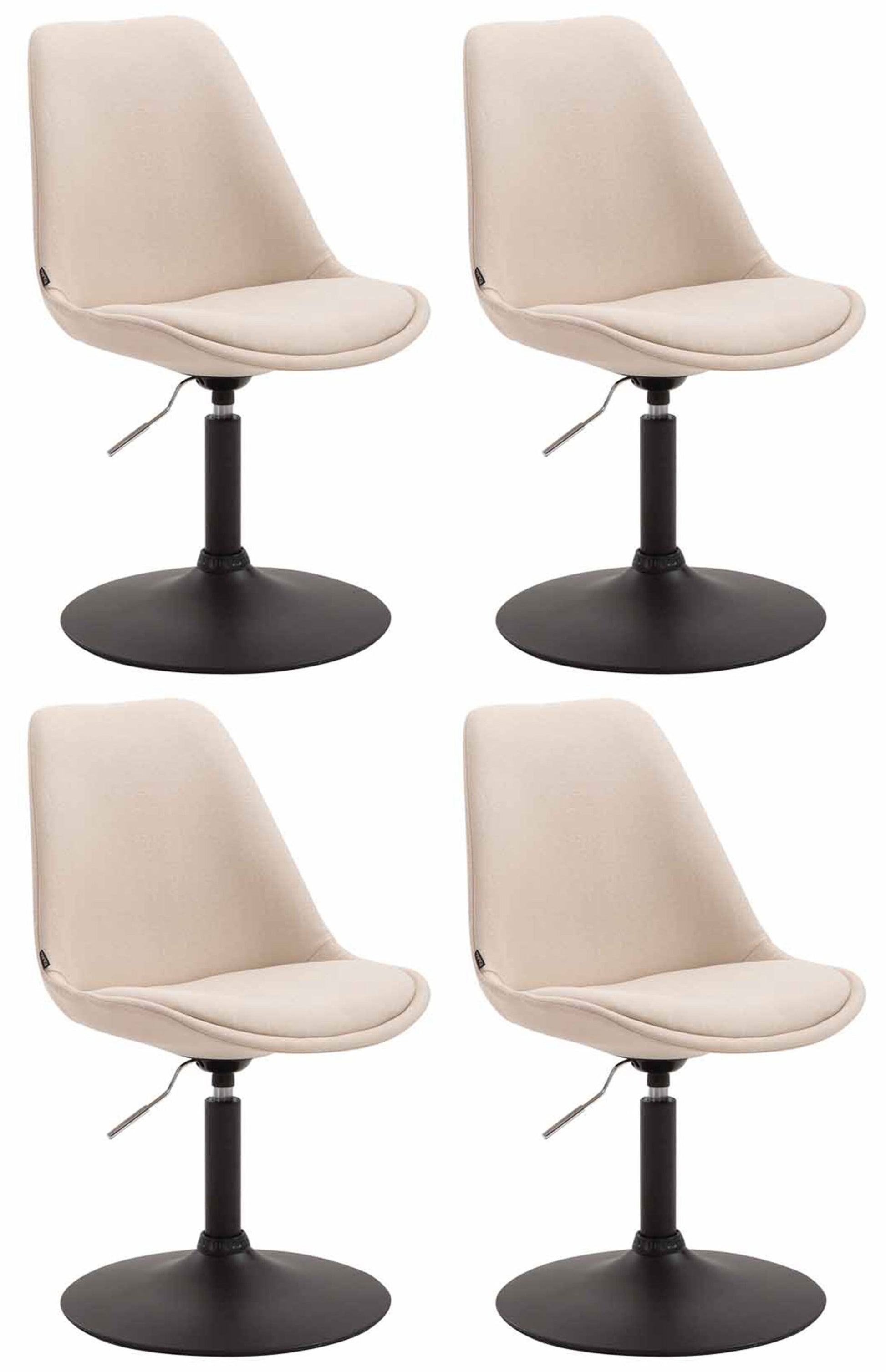 4-delige set Eetkamerstoelen - Keukenstoelen - Modern ontwerp, comfort zitten Kleur crème Onderstel Kleur zwart