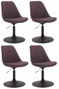 4-delige set Eetkamerstoelen - Keukenstoelen - Modern ontwerp, comfort zitten Kleur bruin Onderstel Kleur zwart