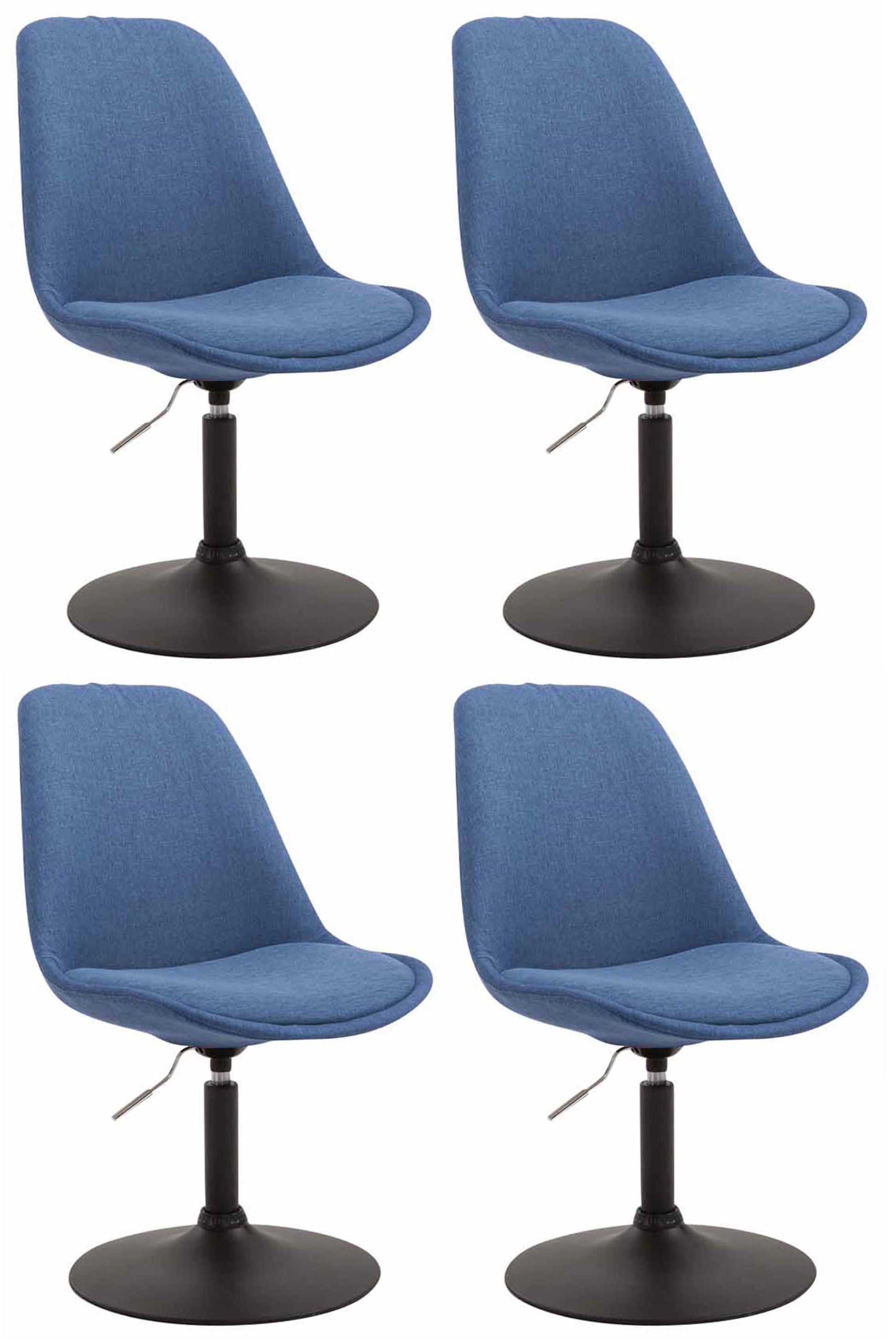 4-delige set Eetkamerstoelen - Keukenstoelen - Modern ontwerp, comfort zitten Kleur blauw Onderstel Kleur zwart