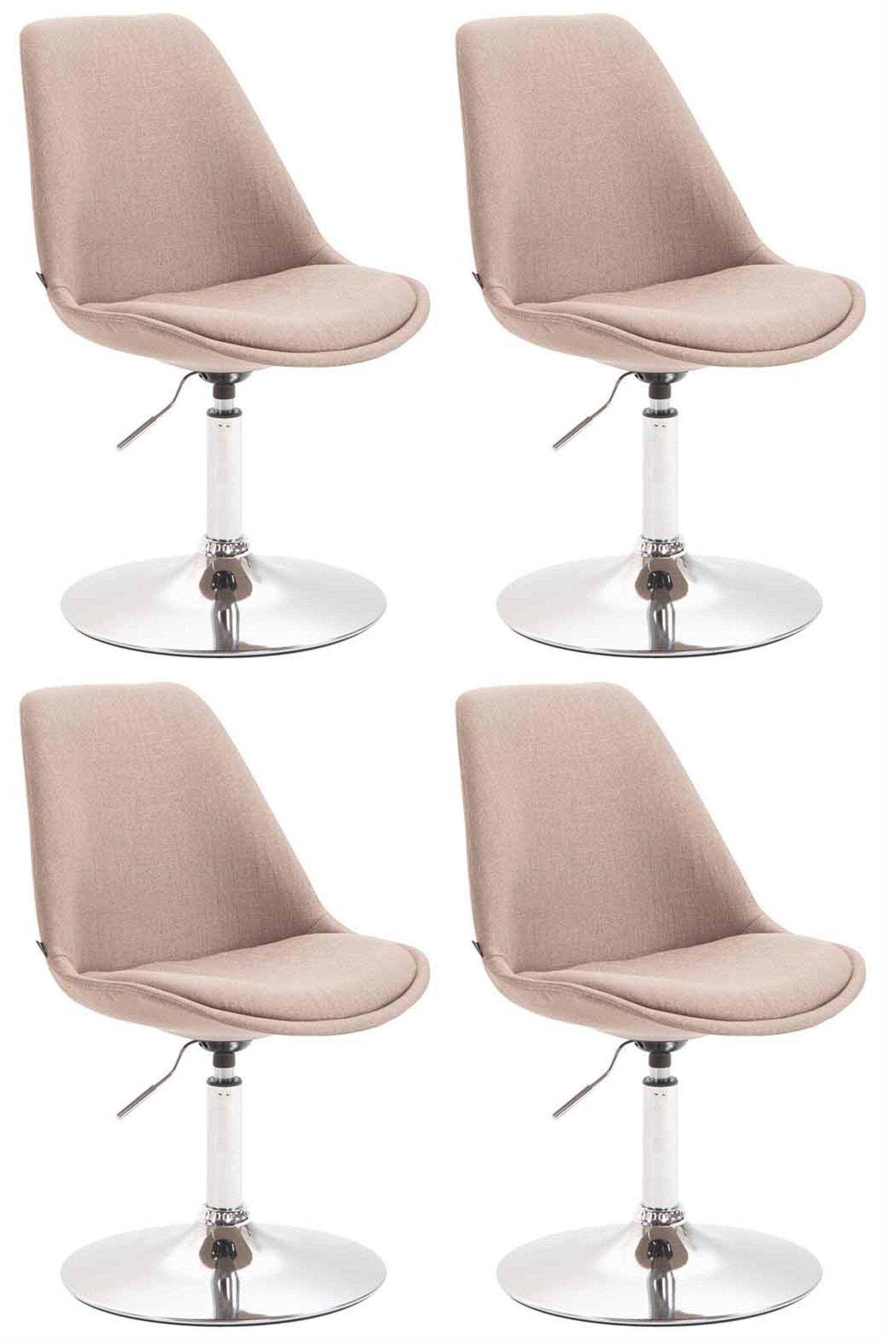 4-delige set Eetkamerstoelen - Keukenstoelen - Modern ontwerp, comfort zitten Kleur taupe Onderstel Kleur chroom