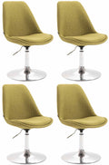 4-delige set Eetkamerstoelen - Keukenstoelen - Modern ontwerp, comfort zitten Kleur groen Onderstel Kleur chroom