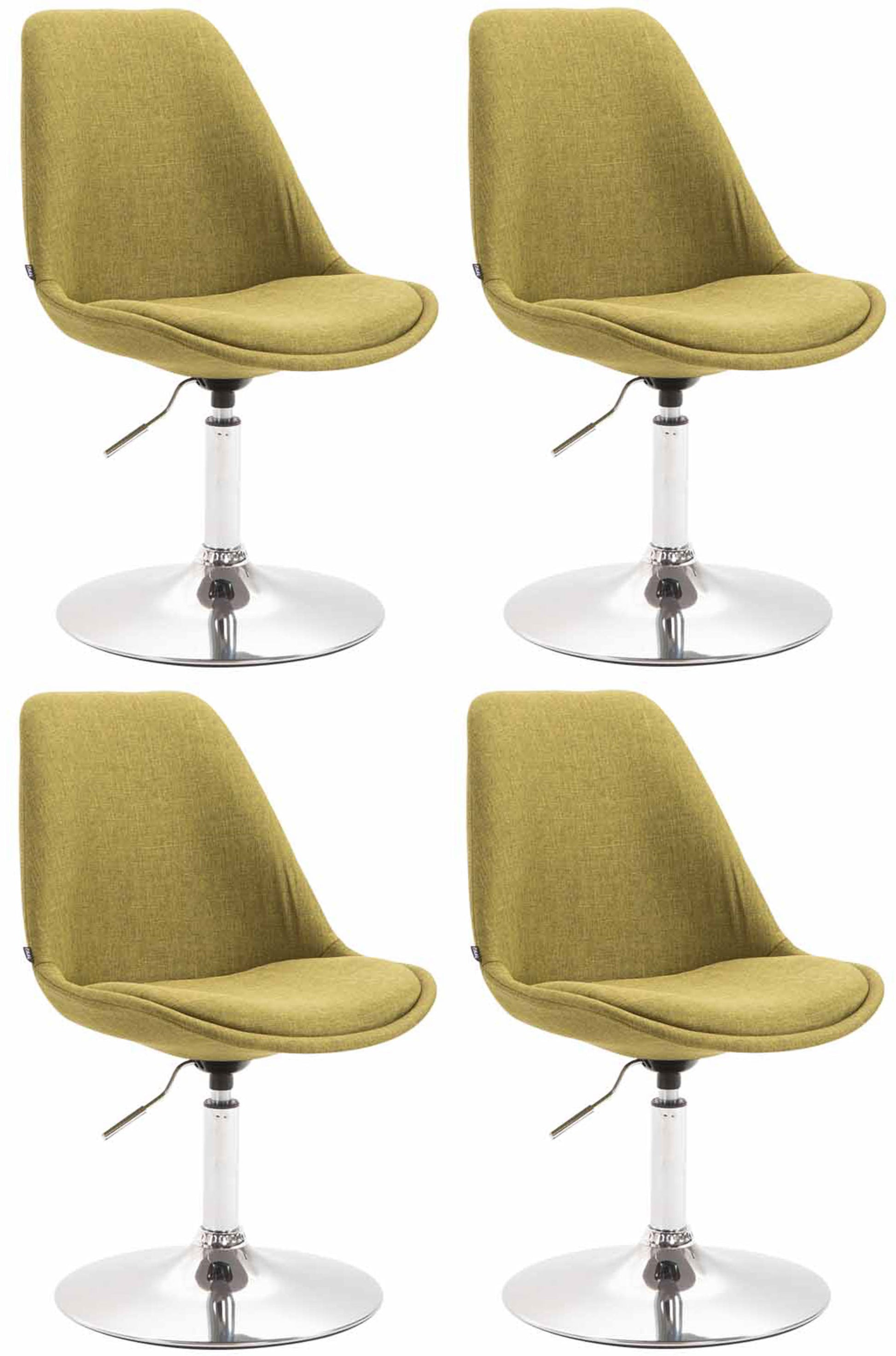 4-delige set Eetkamerstoelen - Keukenstoelen - Modern ontwerp, comfort zitten Kleur groen Onderstel Kleur chroom