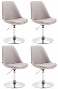 4-delige set Eetkamerstoelen - Keukenstoelen - Modern ontwerp, comfort zitten Kleur grijs Onderstel Kleur chroom