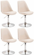 4-delige set Eetkamerstoelen - Keukenstoelen - Modern ontwerp, comfort zitten Kleur crème Onderstel Kleur chroom