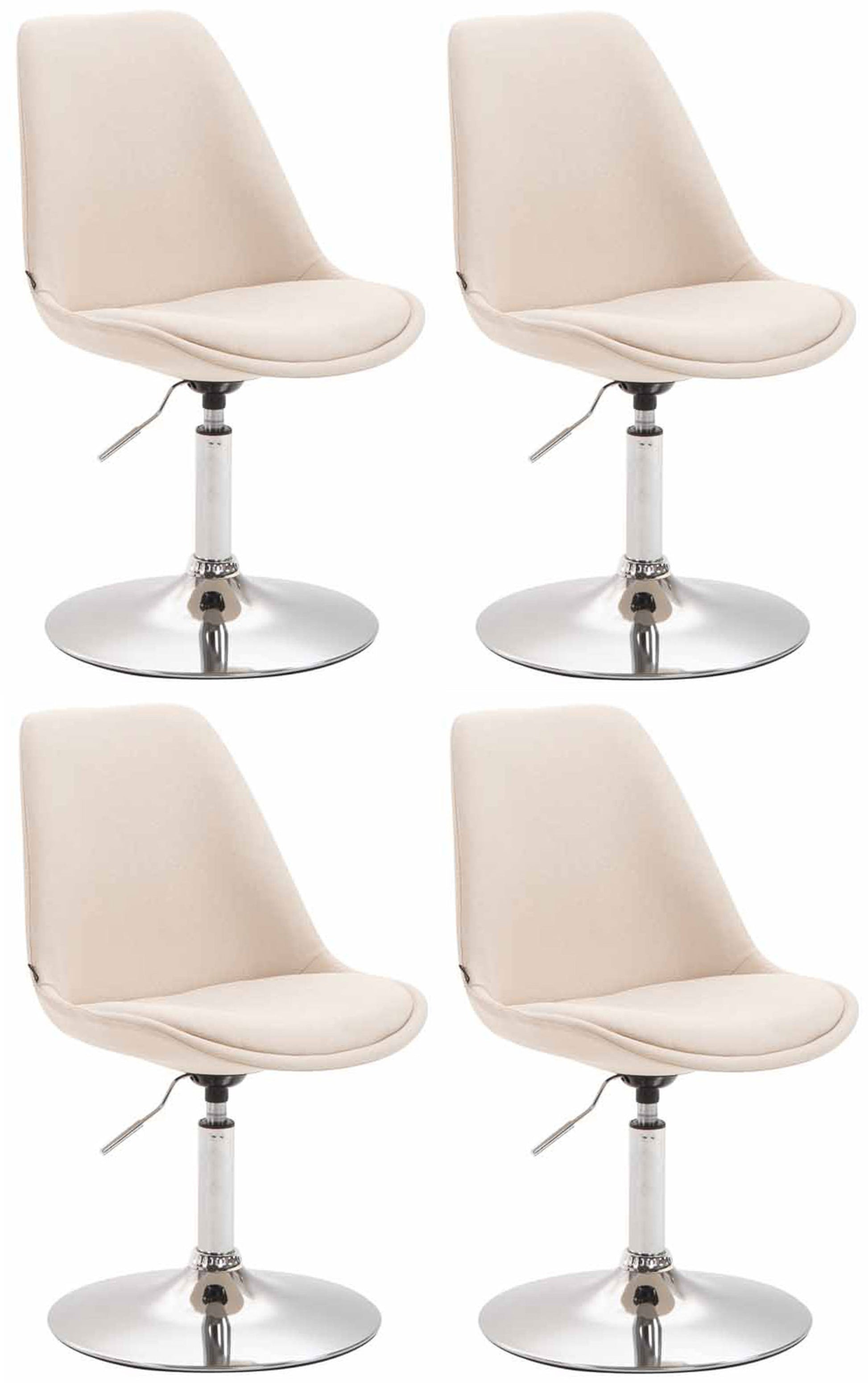 4-delige set Eetkamerstoelen - Keukenstoelen - Modern ontwerp, comfort zitten Kleur crème Onderstel Kleur chroom