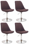 4-delige set Eetkamerstoelen - Keukenstoelen - Modern ontwerp, comfort zitten Kleur bruin Onderstel Kleur chroom