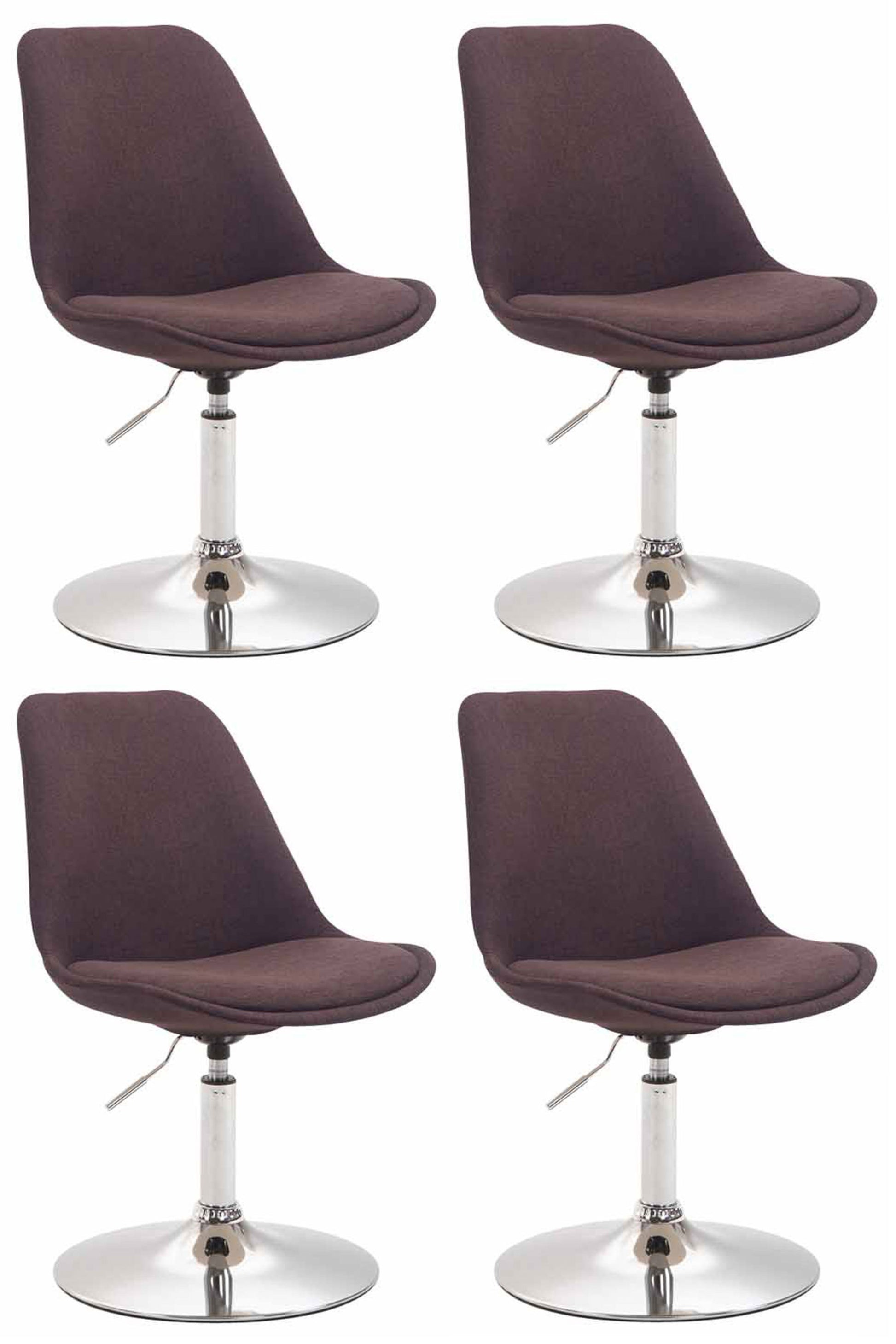 4-delige set Eetkamerstoelen - Keukenstoelen - Modern ontwerp, comfort zitten Kleur bruin Onderstel Kleur chroom