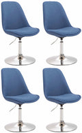 4-delige set Eetkamerstoelen - Keukenstoelen - Modern ontwerp, comfort zitten Kleur blauw Onderstel Kleur chroom
