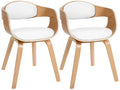 Set van 2 Kunstlederen Eetkamerstoelen - Wachtkamerstoelen - Onderhoudsvriendelijk en Stabiel Kleur natuurlijk/wit