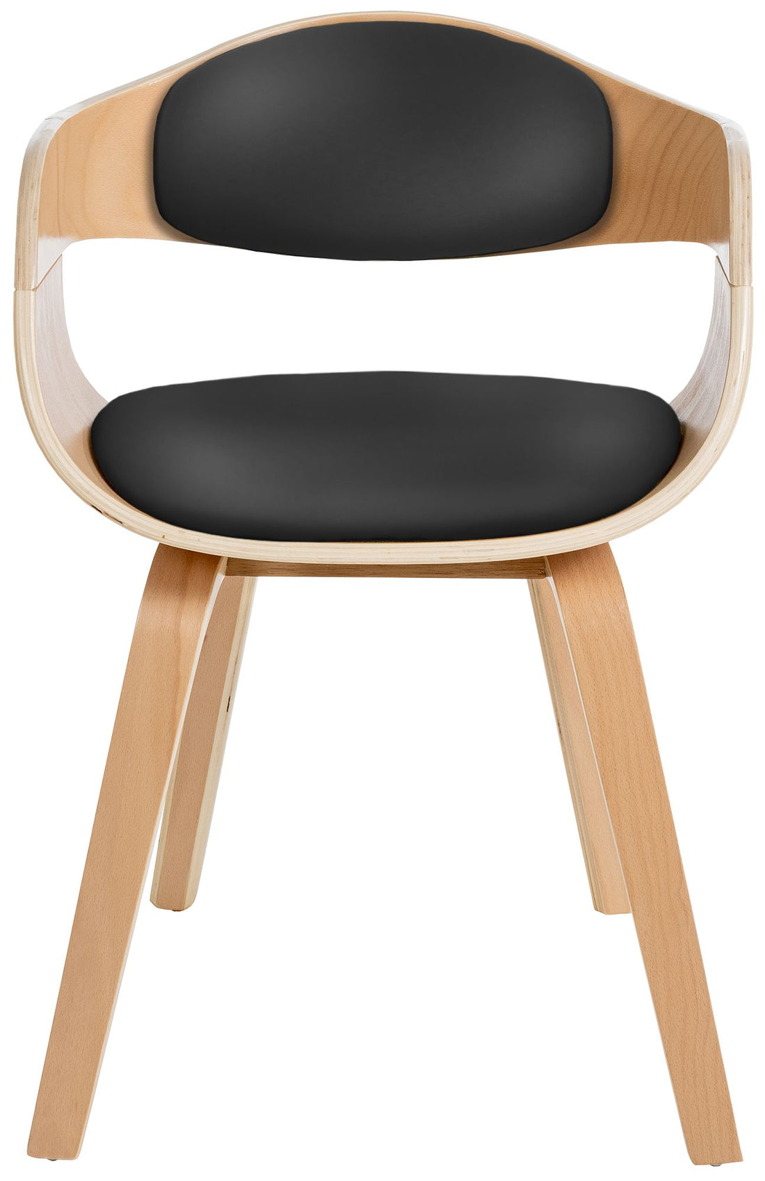 Set van 2 Eetkamerstoelen - Dining Chairs - Stijlvol & Eenvoudig te Reinigen Kleur natuur/zwart