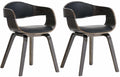 Set van 2 Kunstlederen Eetkamerstoelen - Wachtkamerstoelen - Onderhoudsvriendelijk en Stabiel Kleur zwart/grijs