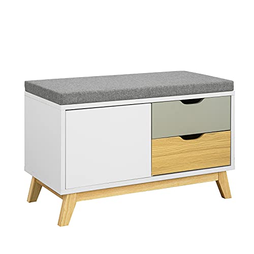 Halschoen - Bankschoen - Kastschoen - Rek met 1 Kast en 2 Laden, B80 x D38 x H51cm