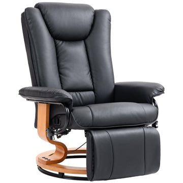 TV-fauteuil relaxstoel met 360° draaivoet | Kleur: Zwart | Afmetingen: 78x88x103 cm