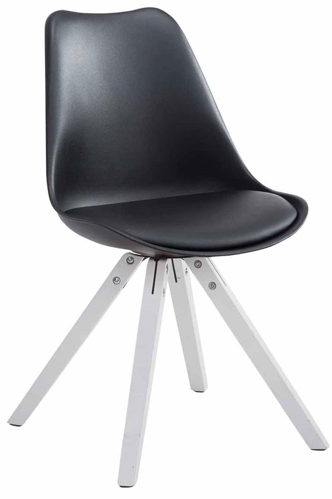 Set van 4 Kunstleren Stoelen - Eetkamerstoelen - Uitstekend Zitcomfort Kleur zwart