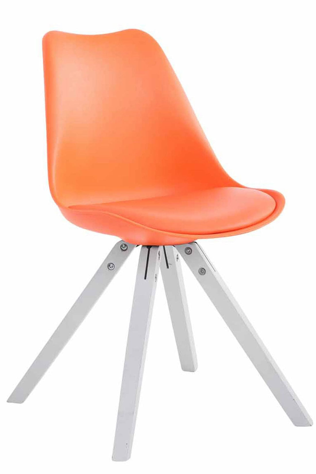 Set van 4 vierkante stoelen - Kunstleren stoelen - Ultiem zitcomfort Kleur oranje